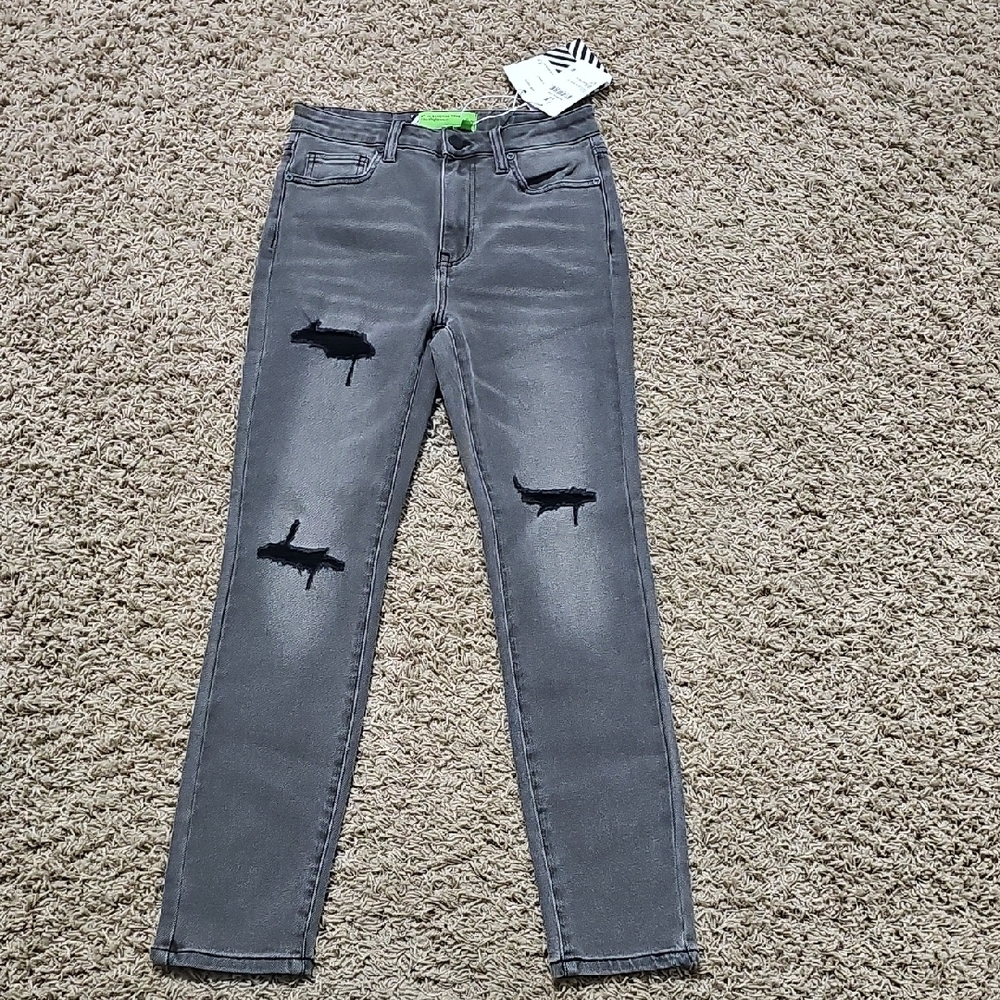 NWT Sandrine Rose Skinny Jeans Distressed 26 Pants Patched Free People